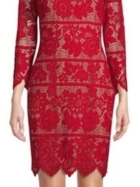 NWT For Love & Lemons Rosetta Red Lace Dress